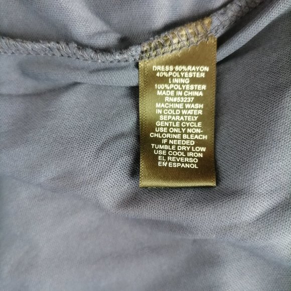 Mlle Gabrielle Womens Blue Cold Shoulder Peasant Pom-Pom Boho Dress Size 1X - Picture 7 of 7